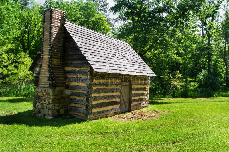 Replica Log Cabin – Explore Park, Roanoke, Virginia, USA Stock Photo ...