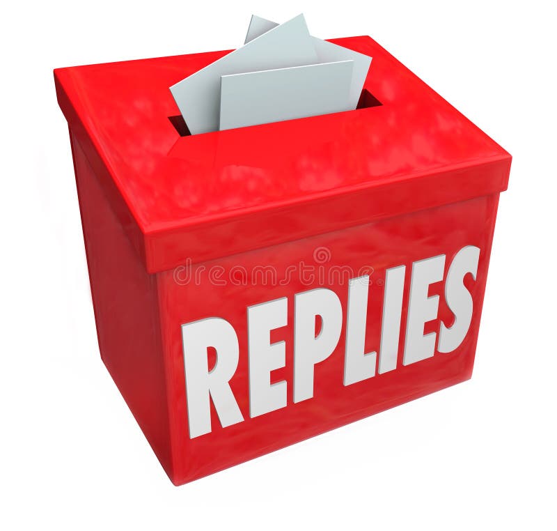 Replies Box Collecting Responses Suggestions Feedback stock illustration