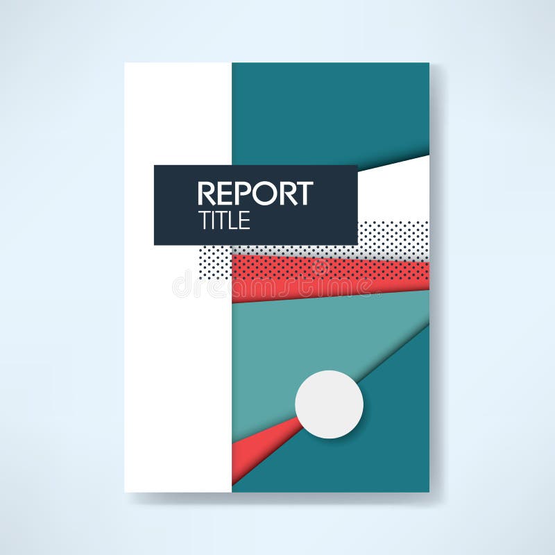 Report cover template in modern material design style with geometric shapes. royalty free illustration