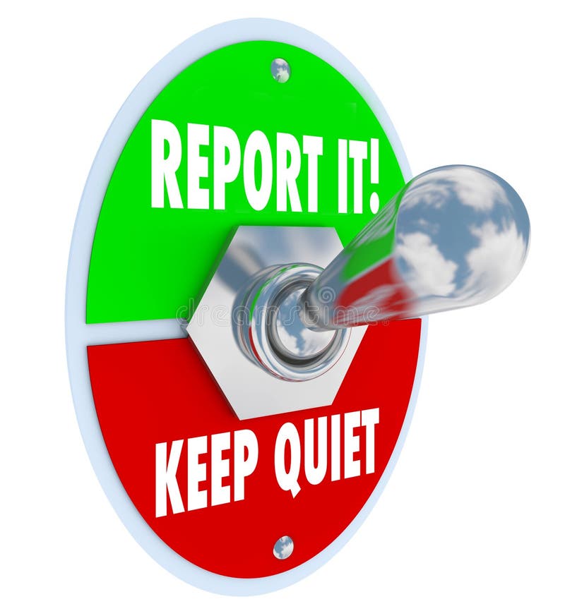 Report It Vs Keep Quiet Toggle Switch Right Choice stock illustration