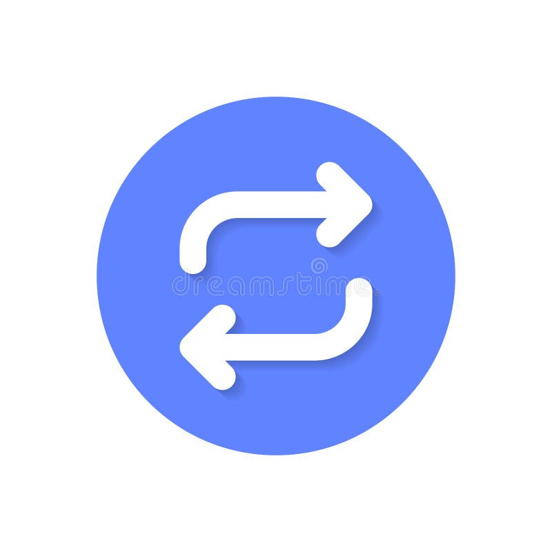 Repost, retweet, share button icon vector in flat style royalty free illustration