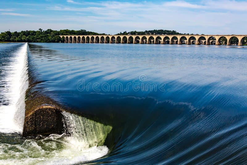 Represa do Rio Susquehanna em Harrisburg foto de stock royalty free Represa do Rio Susquehanna em Harrisburg foto de stock royalty free