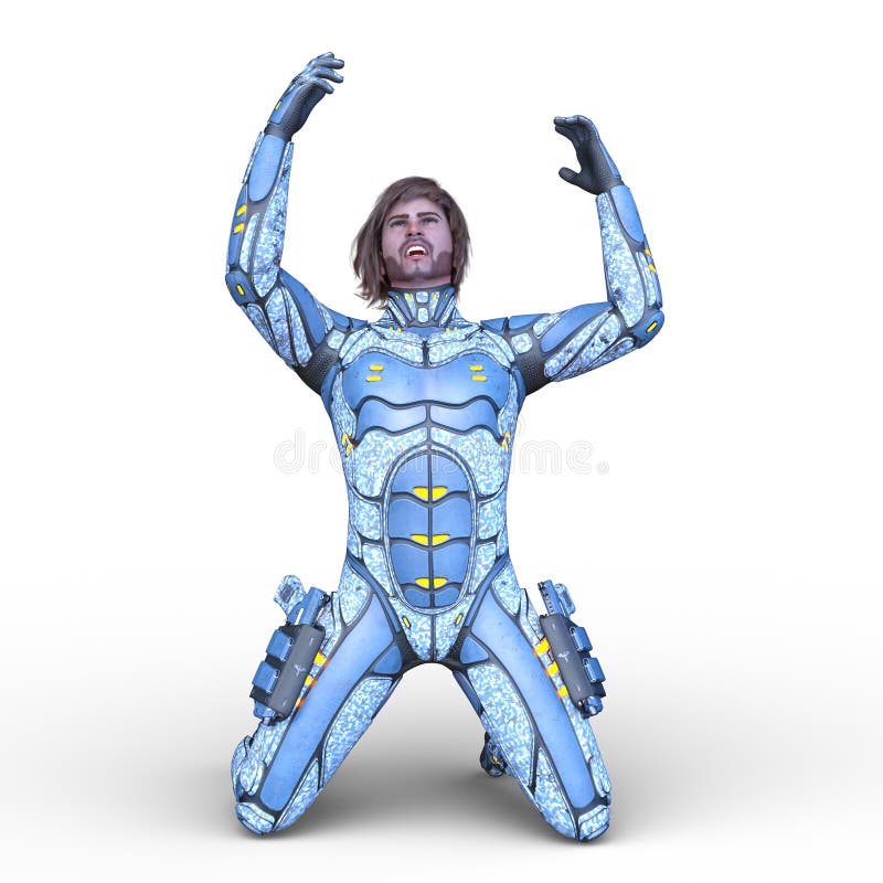 Renderizado 3D CG de un hombre cibernético libre illustration