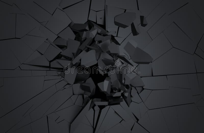 Abstract 3d rendering of cracked surface. Background with broken shape. Wall destruction. Explosion with debris. Abstract 3d rendering of cracked surface. Background with broken shape. Wall destruction. Explosion with debris.