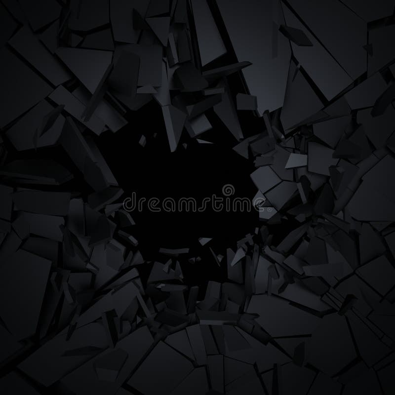 Abstract 3d rendering of cracked surface. Background with broken shape. Wall destruction. Explosion with debris. Abstract 3d rendering of cracked surface. Background with broken shape. Wall destruction. Explosion with debris.