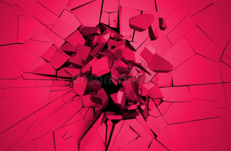 Abstract 3d rendering of cracked surface. Background with broken shape. Wall destruction. Explosion with debris. Abstract 3d rendering of cracked surface. Background with broken shape. Wall destruction. Explosion with debris.