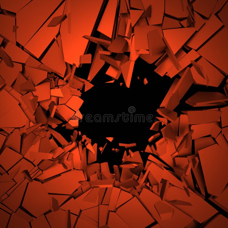 Abstract 3d rendering of cracked surface. Background with broken shape. Wall destruction. Explosion with debris. Abstract 3d rendering of cracked surface. Background with broken shape. Wall destruction. Explosion with debris.