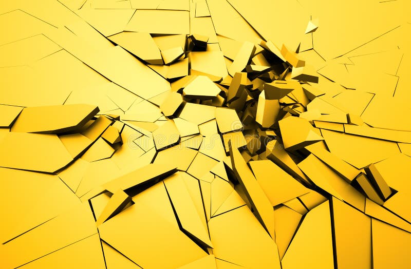 Abstract 3d rendering of cracked surface. Background with broken shape. Wall destruction. Explosion with debris. Abstract 3d rendering of cracked surface. Background with broken shape. Wall destruction. Explosion with debris.