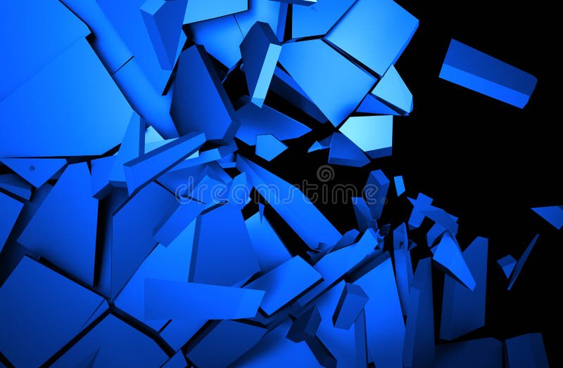 Abstract 3d rendering of cracked surface. Background with broken shape. Wall destruction. Explosion with debris. Abstract 3d rendering of cracked surface. Background with broken shape. Wall destruction. Explosion with debris.