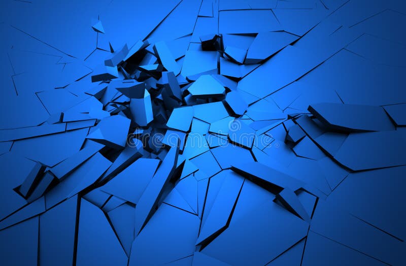 Abstract 3d rendering of cracked surface. Background with broken shape. Wall destruction. Explosion with debris. Abstract 3d rendering of cracked surface. Background with broken shape. Wall destruction. Explosion with debris.