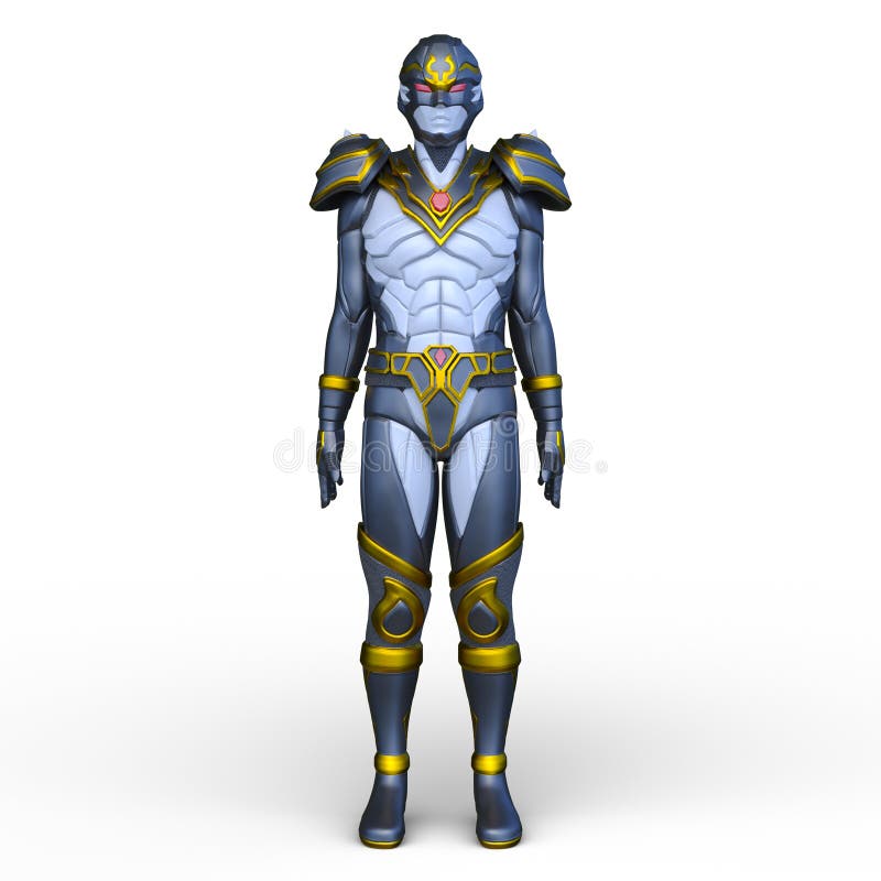 Representación 3D del ciberhombre stock de ilustración