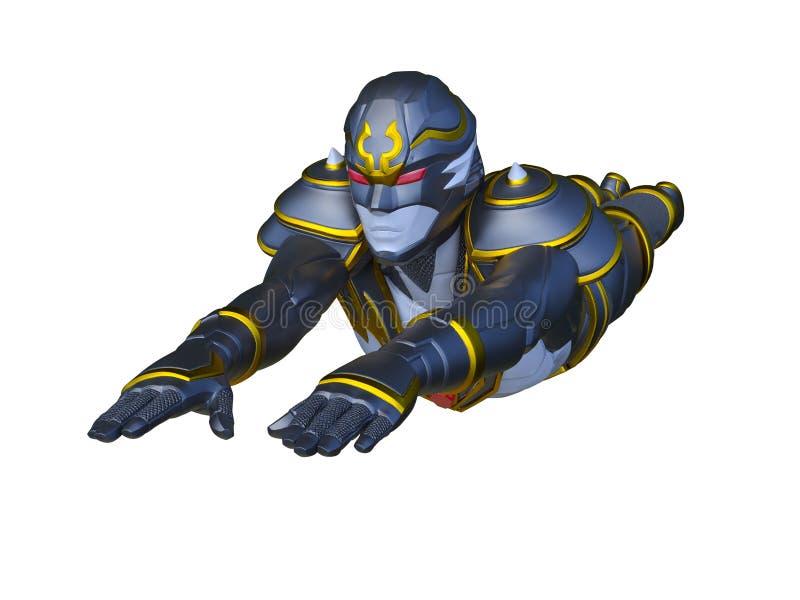 Representación 3D del ciberhombre stock de ilustración