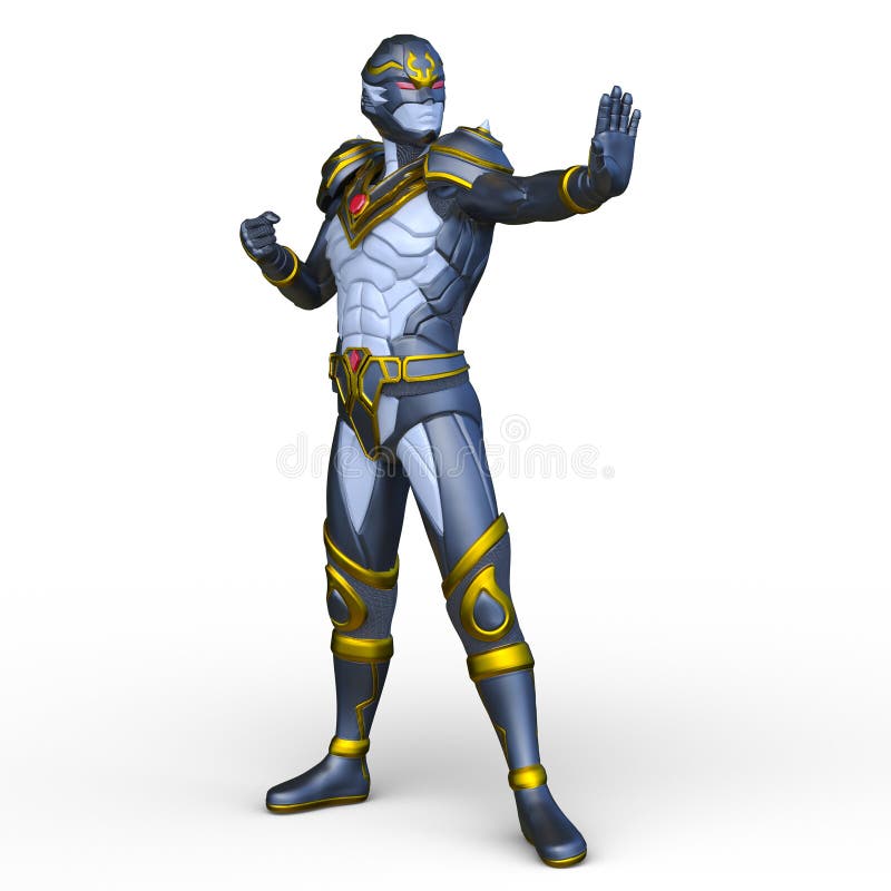 Representación 3D del ciberhombre stock de ilustración