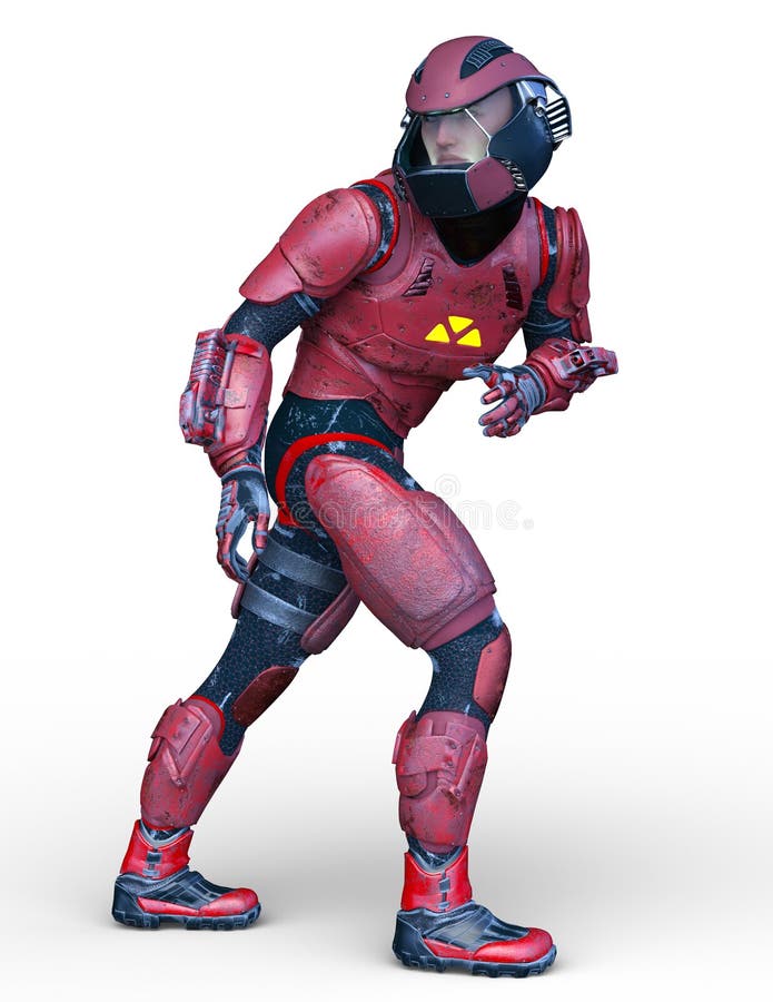 Renderizado 3D CG de un hombre cibernético ilustración del vector