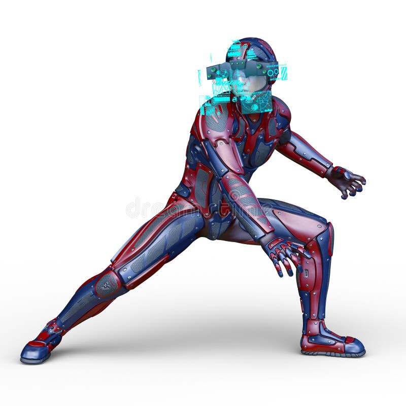 Representación de 3D CG del hombre cibernético libre illustration