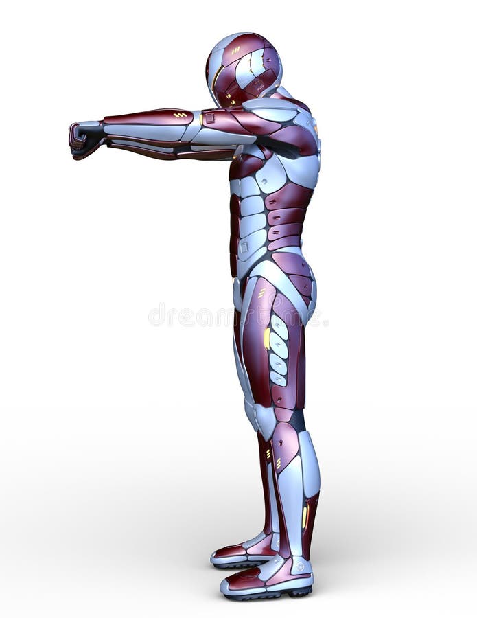 Renderizado 3D por CG de un hombre cibernético stock de ilustración
