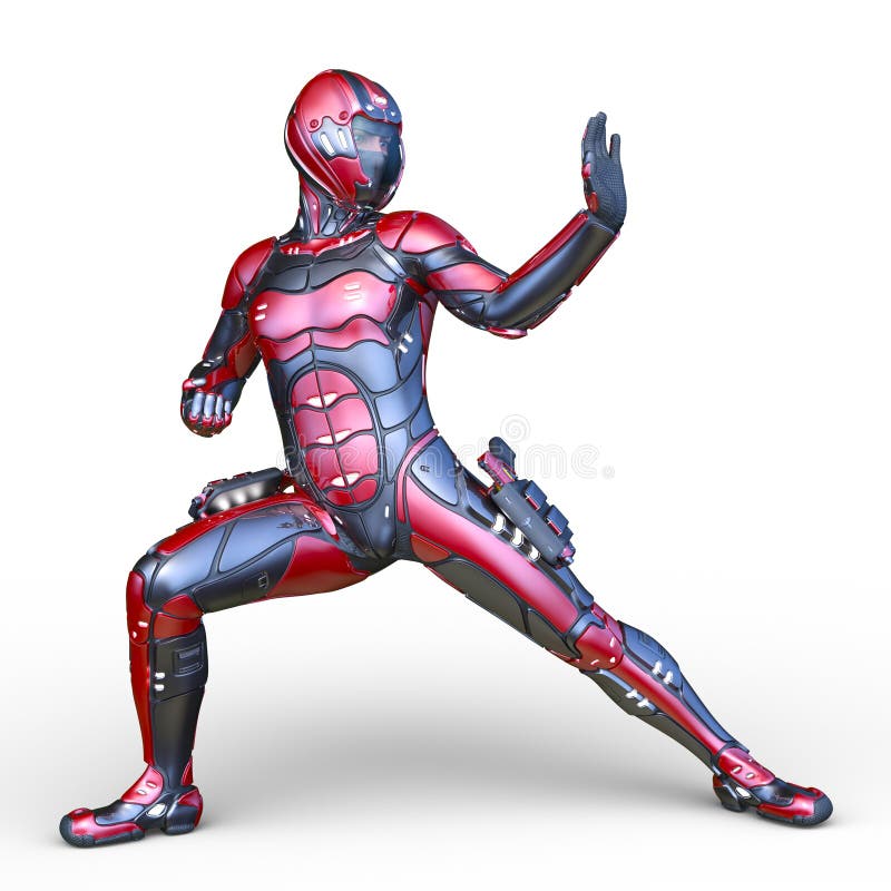 Renderizado 3D CG de un hombre cibernético libre illustration