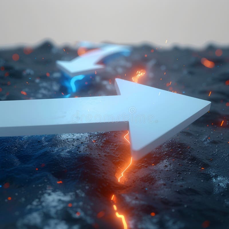 Representación de flecha 3d de ruta en evolución que representa el progreso y el movimiento hacia delante ilustración del vector