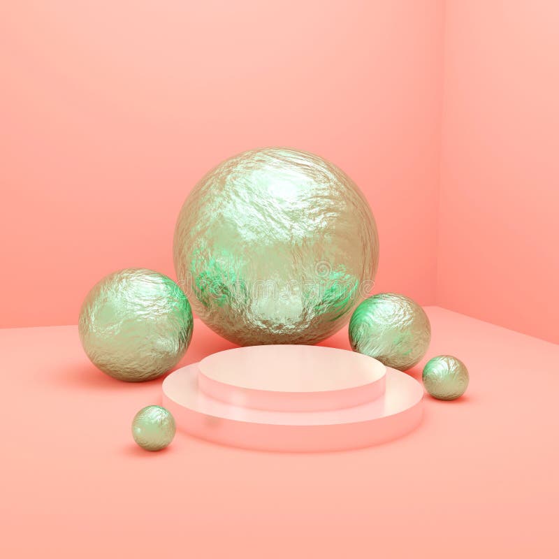 Representación verde de las bolas 3d ilustración del vector Representación verde de las bolas 3d ilustración del vector