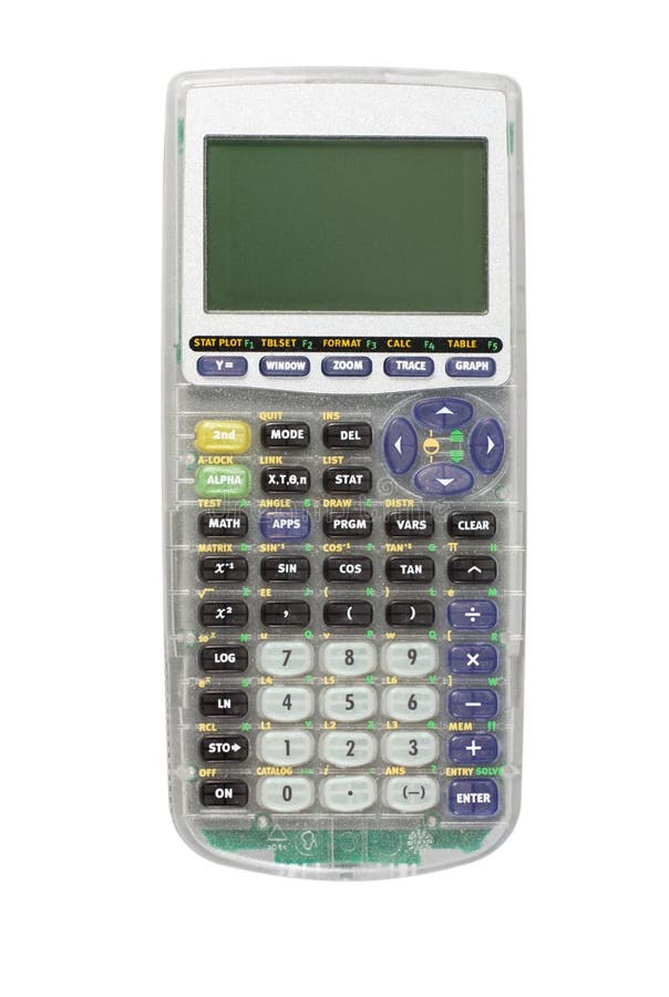 Calculadora gráfica isolada fotos de stock