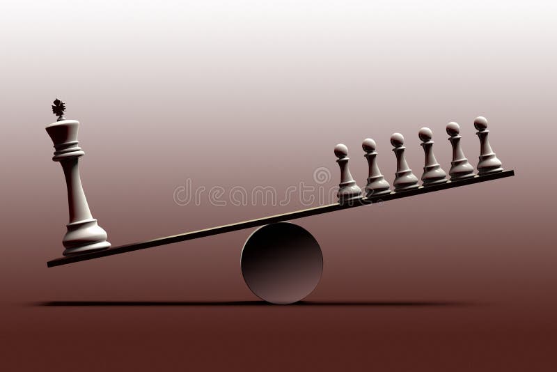 Representação conceptual da desigualdade social e o desequilíbrio entre as classes sociais representadas com as partes de xadrez ilustração do vetor Representação conceptual da desigualdade social e o desequilíbrio entre as classes sociais representadas com as partes de xadrez ilustração do vetor