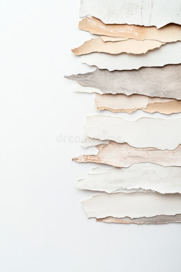 Abstract landscape formed from layered torn paper representing a dynamic and textured scenery royalty free stock photos