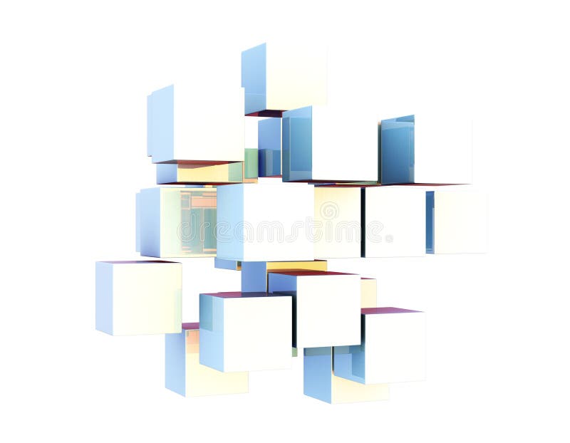 Cube digital technology and programming, data transmission and storage, intelligent programs vector illustration