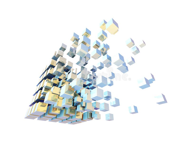Cube digital technology and programming, data transmission and storage, intelligent programs royalty free illustration