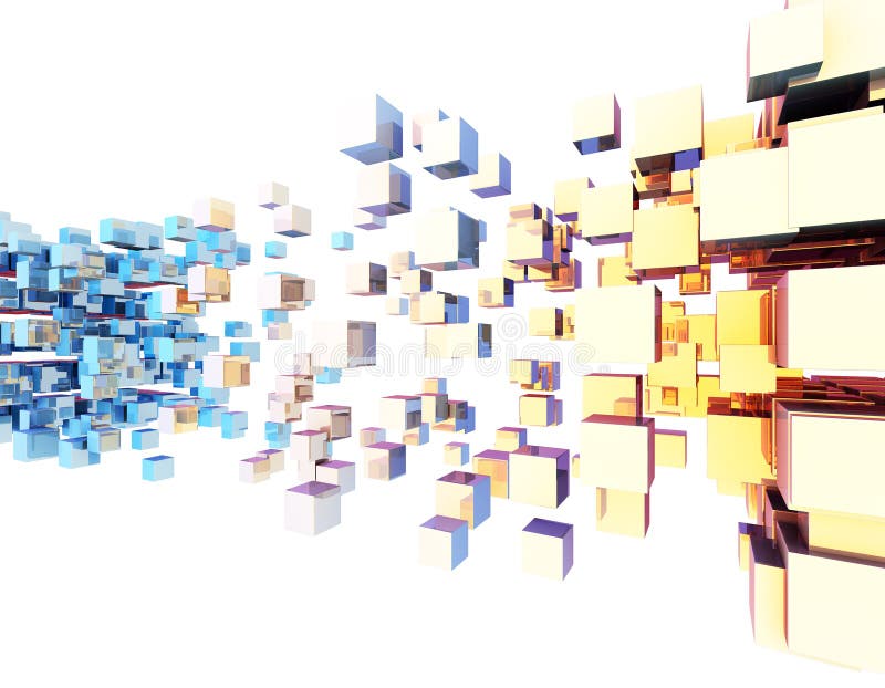 Cube digital technology and programming, data transmission and storage, intelligent programs royalty free illustration