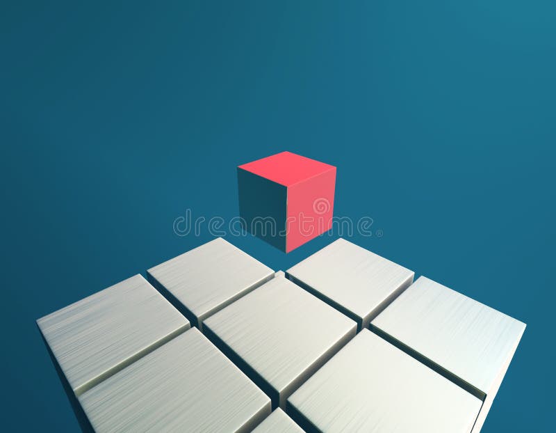 Cube digital technology and programming, data transmission and storage, intelligent programs stock illustration
