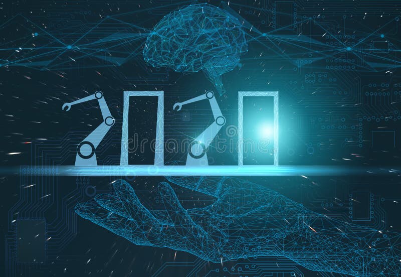 Représentation conceptuelle d'un saut dans la production et de la transition vers l'industrie 4 0 utilisation de la robotique et Représentation conceptuelle d'un saut dans la production et de la transition vers l'industrie 4 0 utilisation de la robotique et