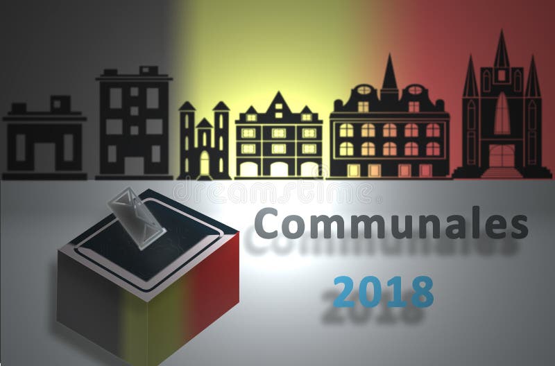 Représentation des élections municipales 2018 en Belgique illustration stock Représentation des élections municipales 2018 en Belgique illustration stock