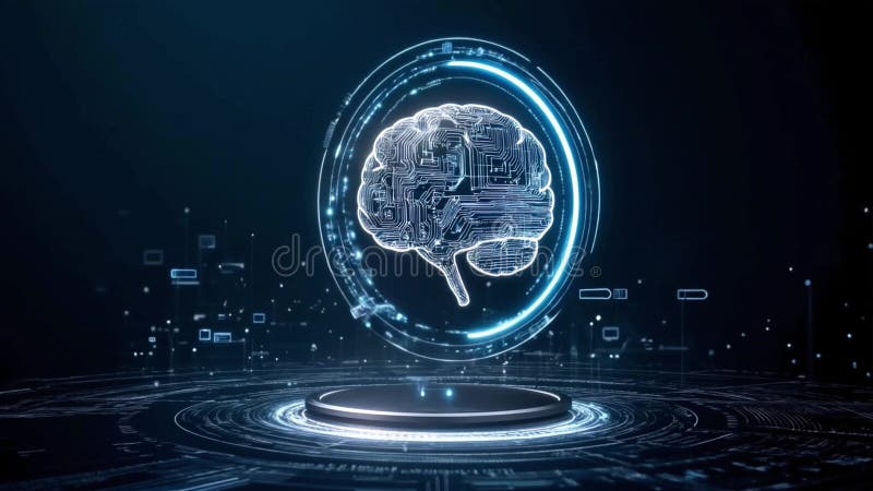 Représentation du cerveau numérique futuriste illustration libre de droits