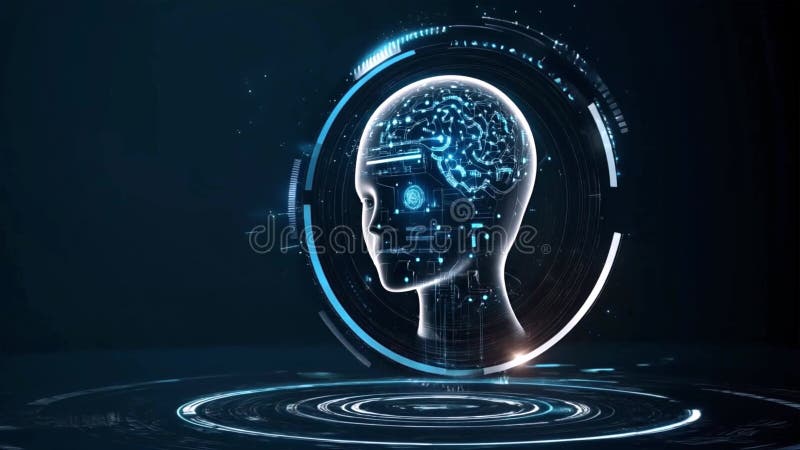 Représentation numérique futuriste du responsable de l'IA illustration stock