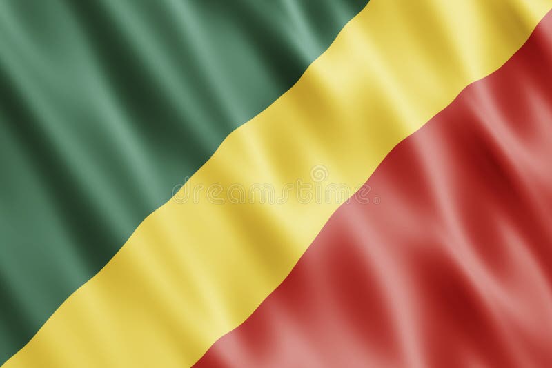 Republic of the Congo Flag royalty free illustration