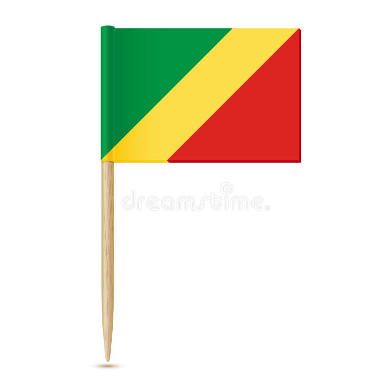 Republic of the Congo flag. Flag toothpick on white background 1 royalty free illustration