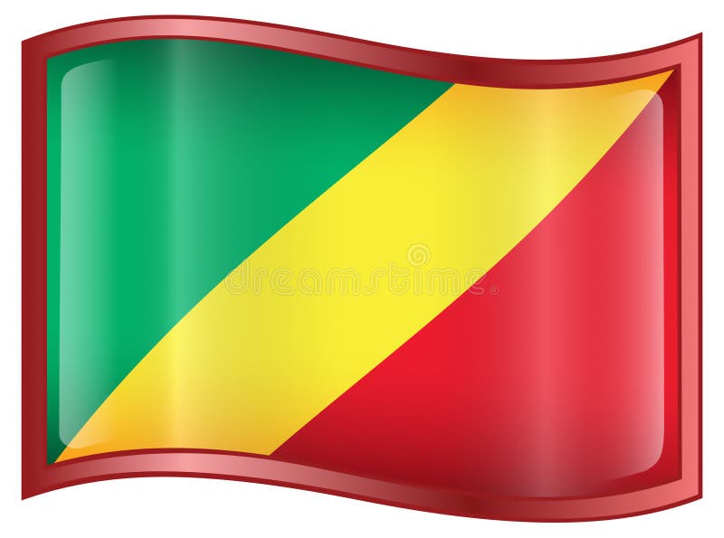 Republic of the Congo Flag icon vector illustration