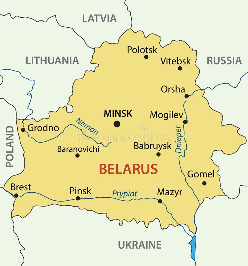 Karta över Republiken Vitryssland, Markerad Av Regioner Och Distrikt I
