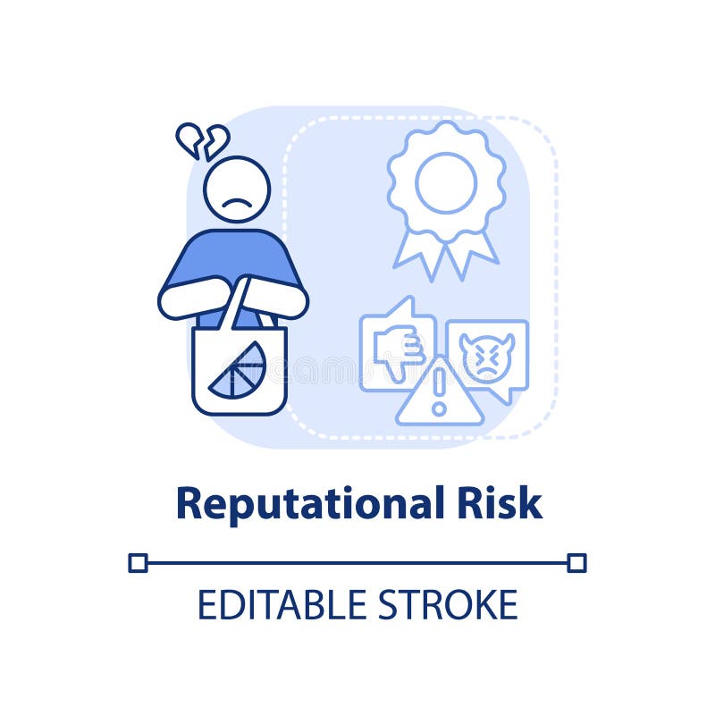 Reputational Risk Light Blue Concept Icon Stock Vector - Illustration
