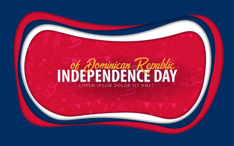 República Dominicana Tarjeta de felicitación del Día de la Independencia estilo del corte del papel libre illustration República Dominicana Tarjeta de felicitación del Día de la Independencia estilo del corte del papel libre illustration