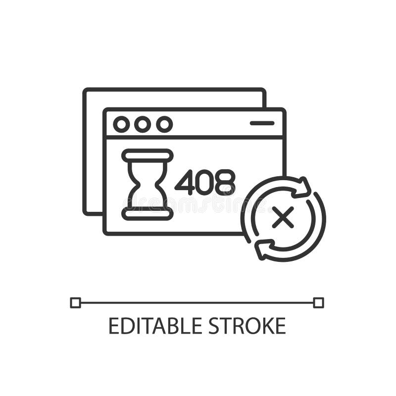 Request timeout linear icon stock illustration