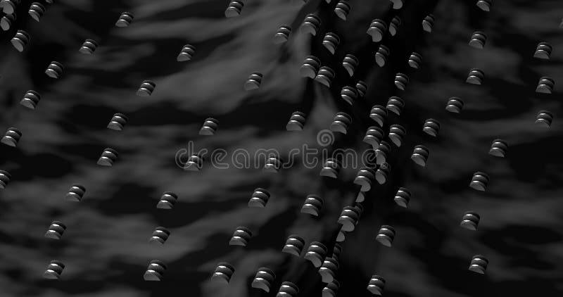 Resa con uno sfondo monocromatico di onde e barili di olio illustrazione di stock