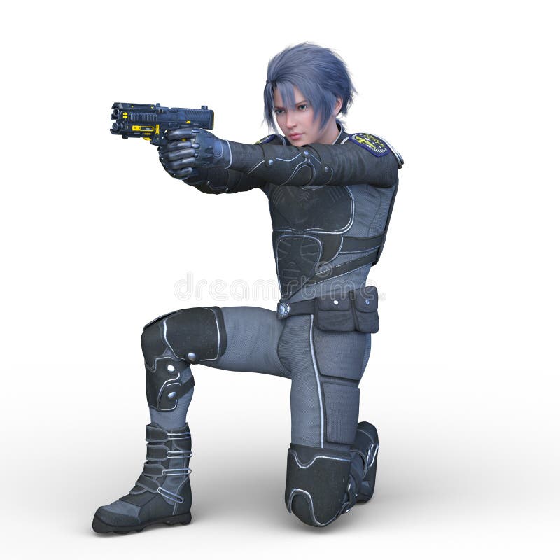 Rendering 3D in CG di un eroe illustrazione di stock