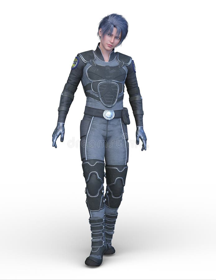 Rendering 3D in CG di un eroe illustrazione di stock
