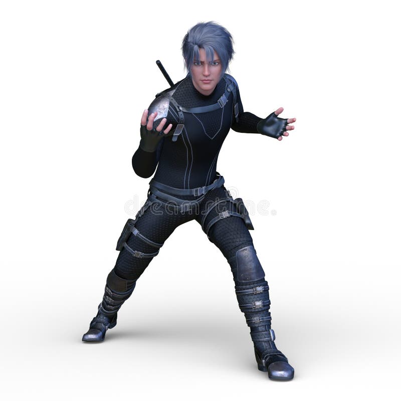 Rendering 3D in CG di un eroe illustrazione vettoriale