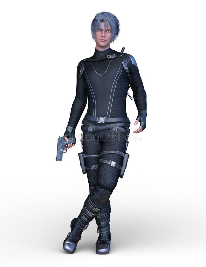 Rendering 3D CG di un eroe illustrazione vettoriale