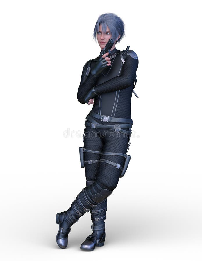 Rendering 3D CG di un eroe illustrazione di stock