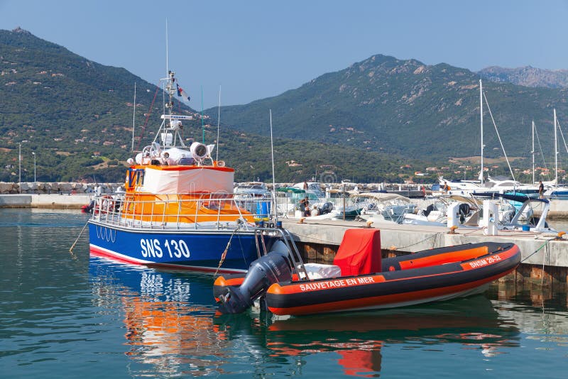 Rescue boats moored in Propriano, Corsica