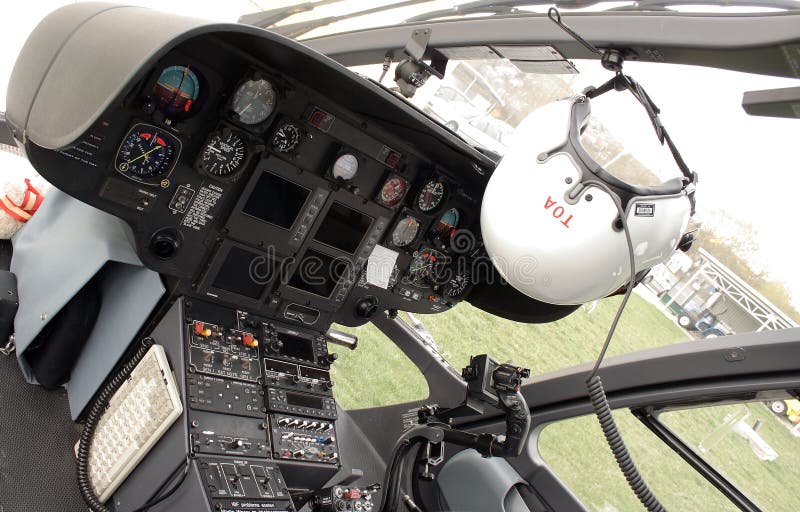 Rescue helicopter cockpit royalty free stock image