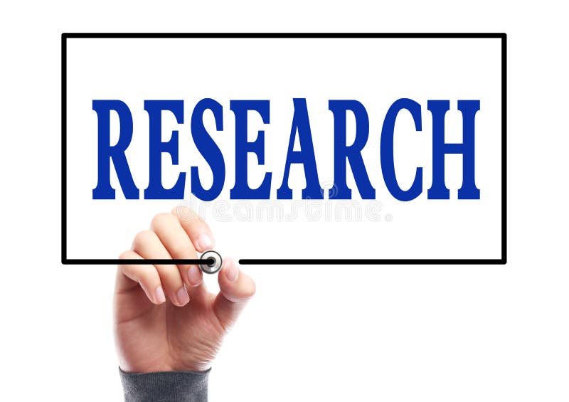 Businessman is writing Research concept on transparent white board. Board survey stock images, royalty-free photos and pictures